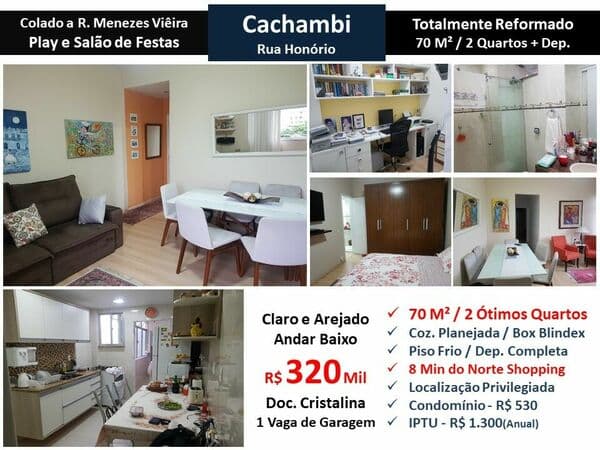 Apto Cachambi Honorio 70M²