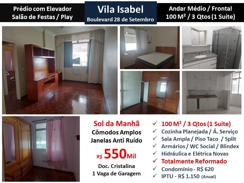 Apto Vila Isabel 28 Setembro 100M² 2