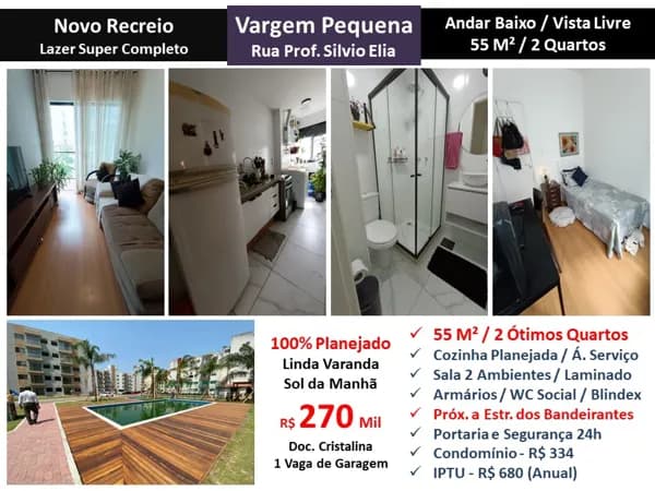 Apto Vargem Pequena Novo Recreio 55M²