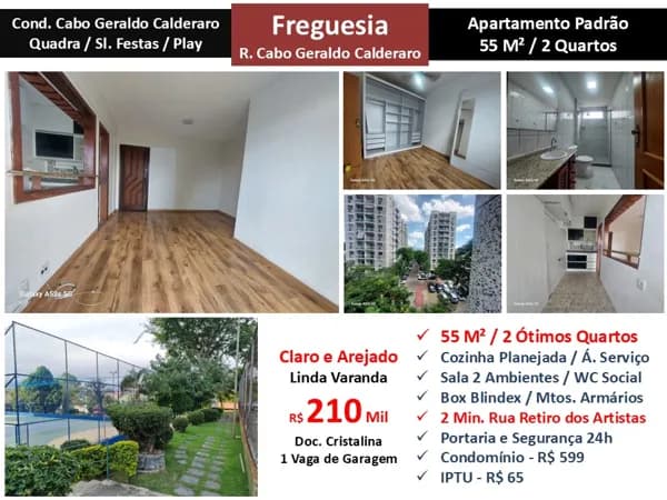 Apto JPA Freguesia Geraldo Calderaro 55M²