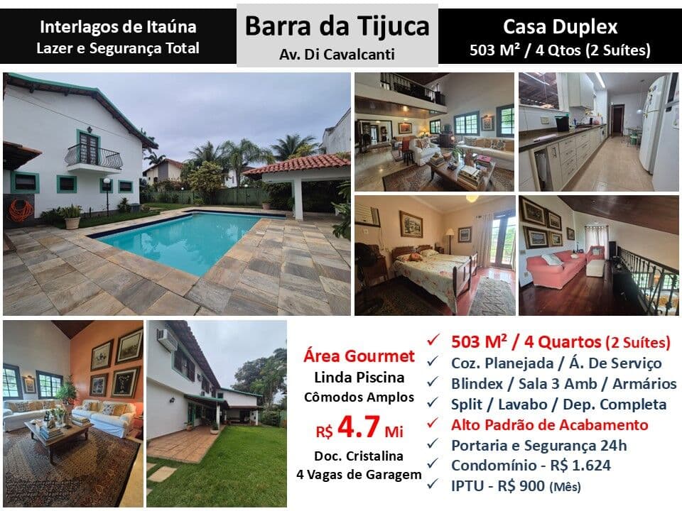 Casa Barra da Tijuca Interlagos de Itaúna 503M²