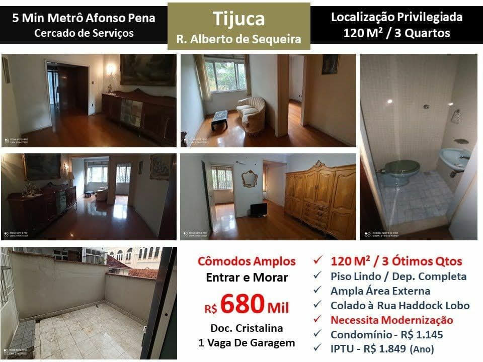 Apto Tijuca Alberto de Sequeira 120M²