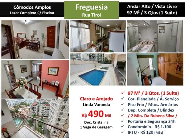 Apto JPA Freguesia Tirol 97M²