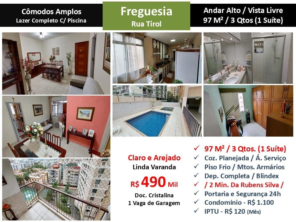 Apto JPA Freguesia Tirol 97M²