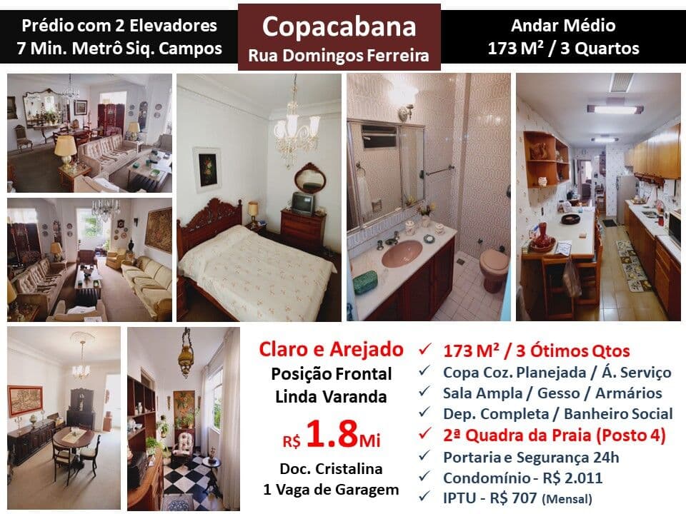 Apto Copacabana Domingos Ferreira 173M²