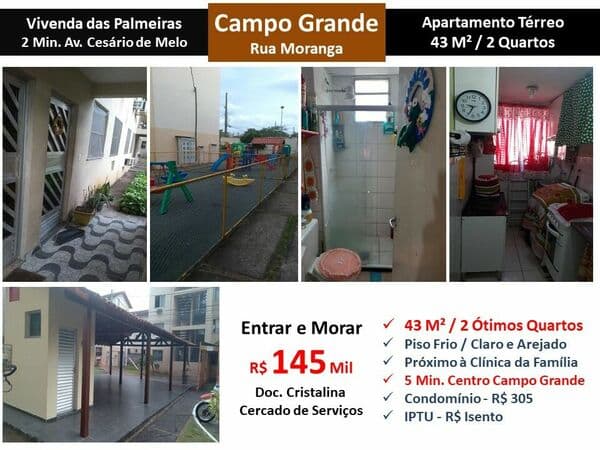 Apto Campo Grande Vivenda das Palmeiras 43M² Garden