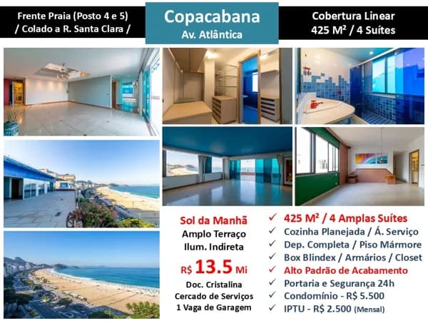Cob Copacabana Praia Atlântica 425M²