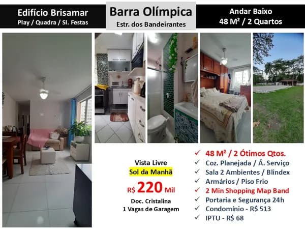 Apto Barra Olímpica Brisamar 48M²