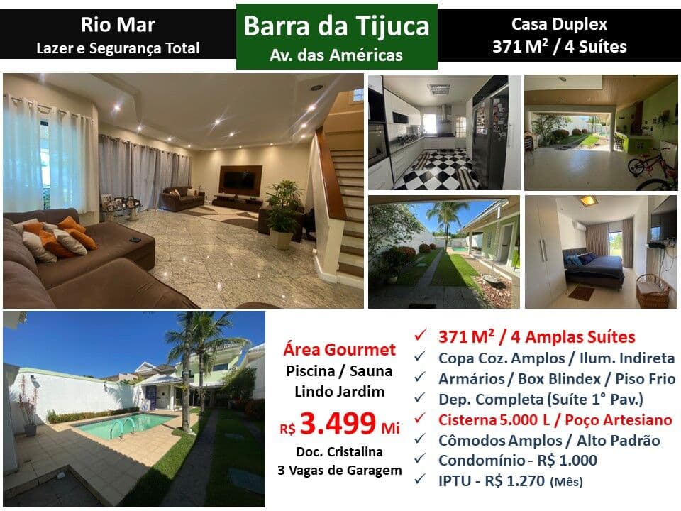 Casa Barra da Tijuca Rio Mar 371M²