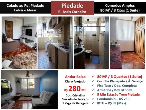 Apto Piedade Assis Carneiro 80M²