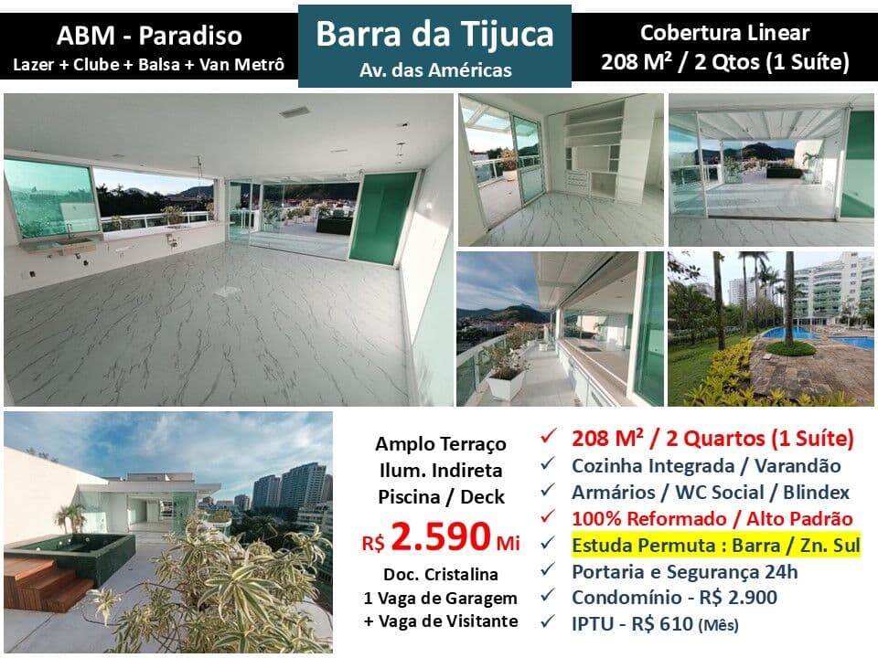 Cob Barra da Tijuca ABM Paradiso 208M² Linear