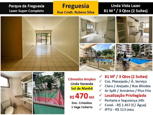 Apto JPA Freguesia Parque da Freguesia 81M²