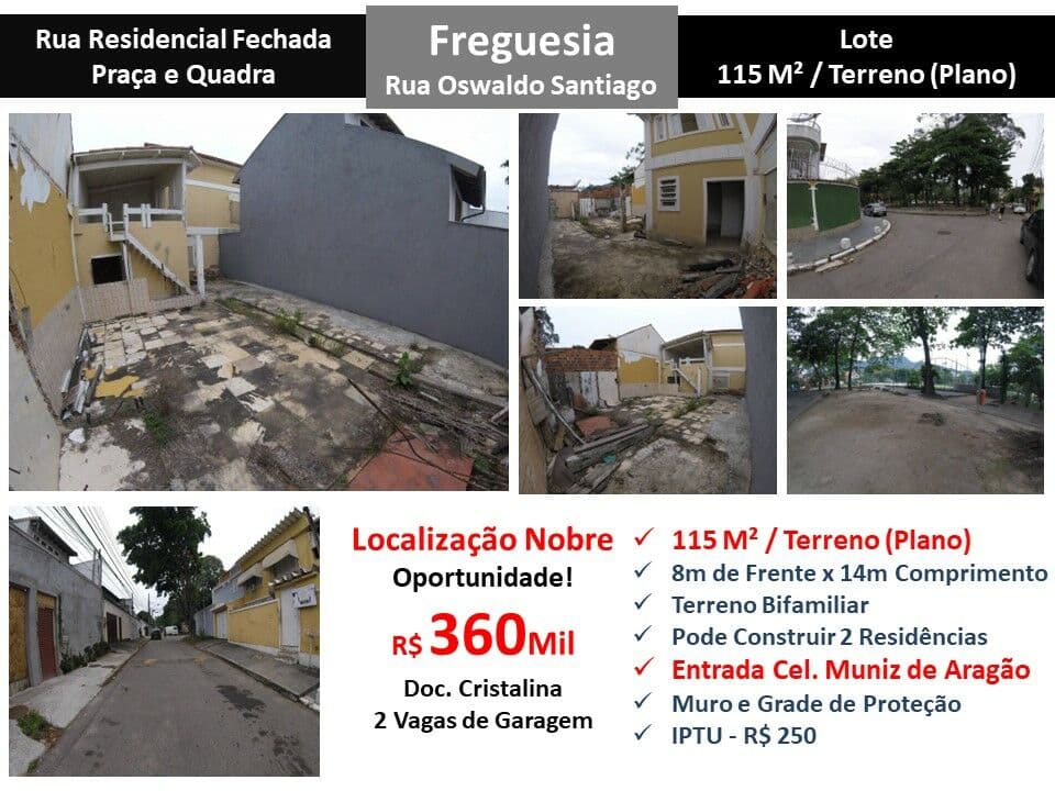 Terreno JPA Freguesia Oswaldo Santiago 115M²