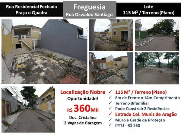 Terreno JPA Freguesia Oswaldo Santiago 115M²