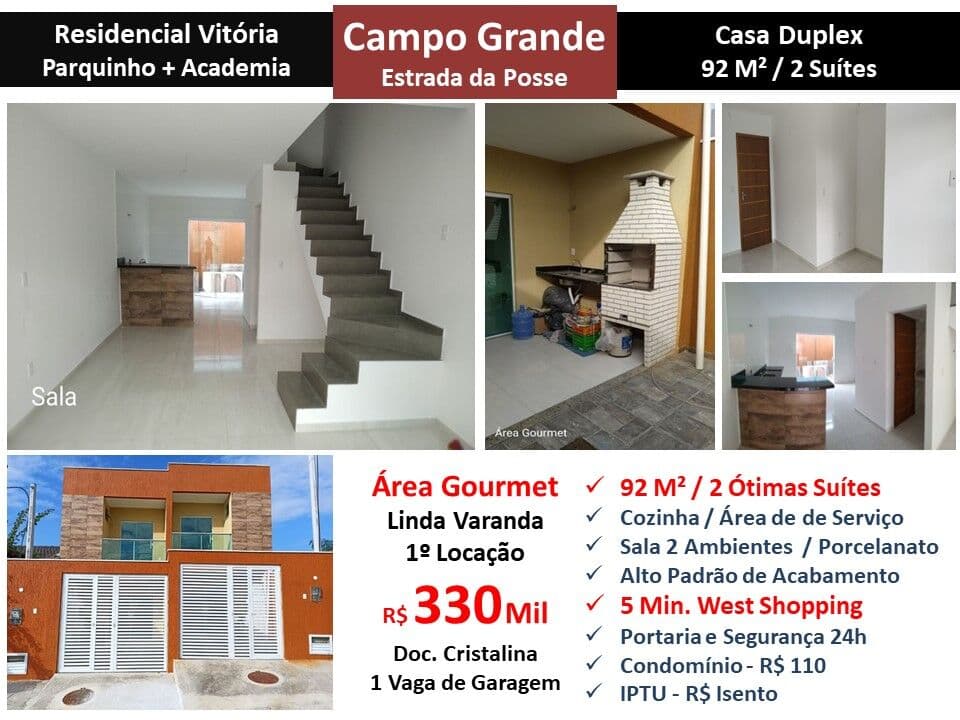 Casa Campo Grande Posse Residencial Vitória 92M²