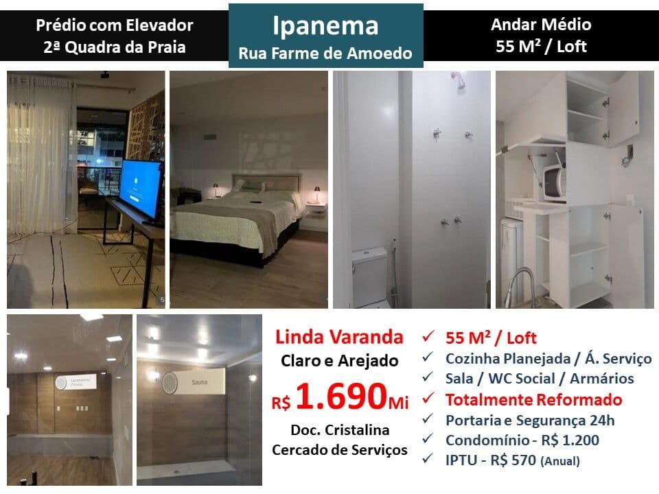 Apto Ipanema Farme de Amoedo 55M²
