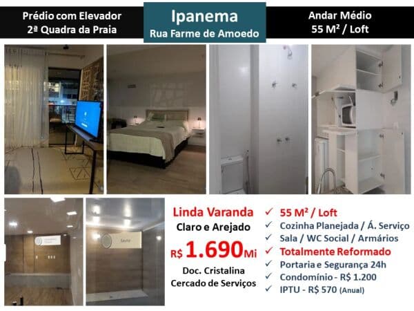 Apto Ipanema Farme de Amoedo 55M²
