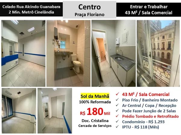 Sala Centro Praça Floriano 43M²