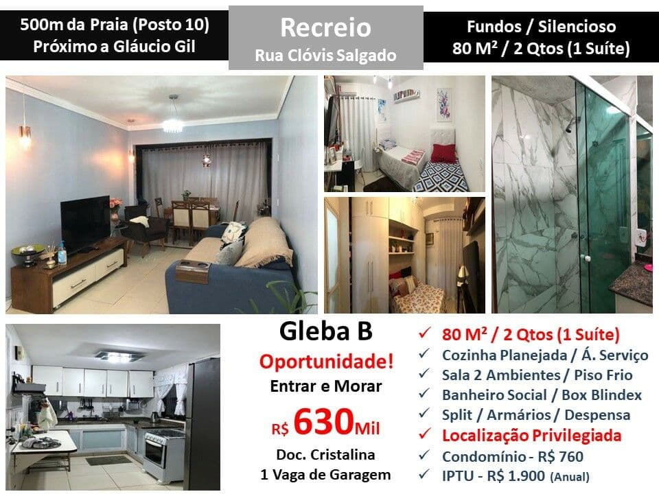 Apto Recreio Gleba B Clóvis Salgado 80M²