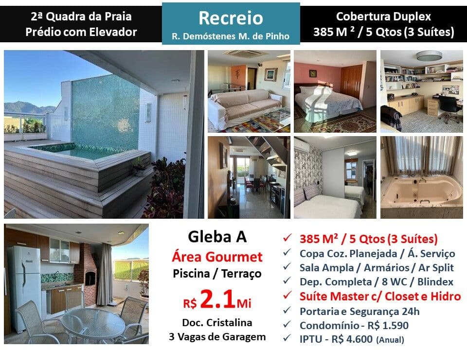 Cob Recreio Gleba B Praia Madureira Pinho 385M²