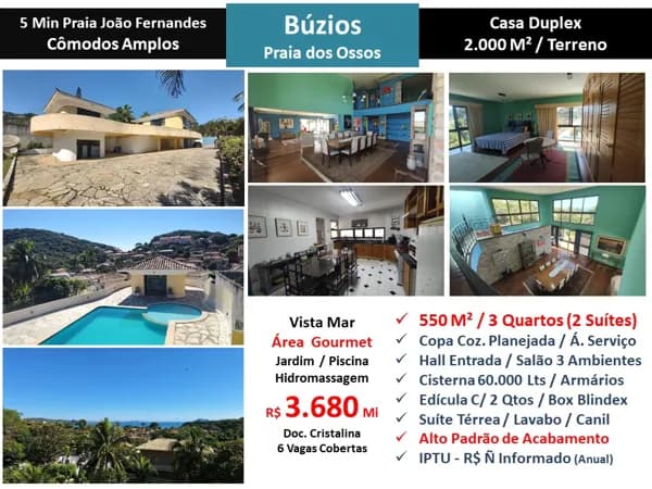 Casa Búzios Praia dos Ossos 550M²