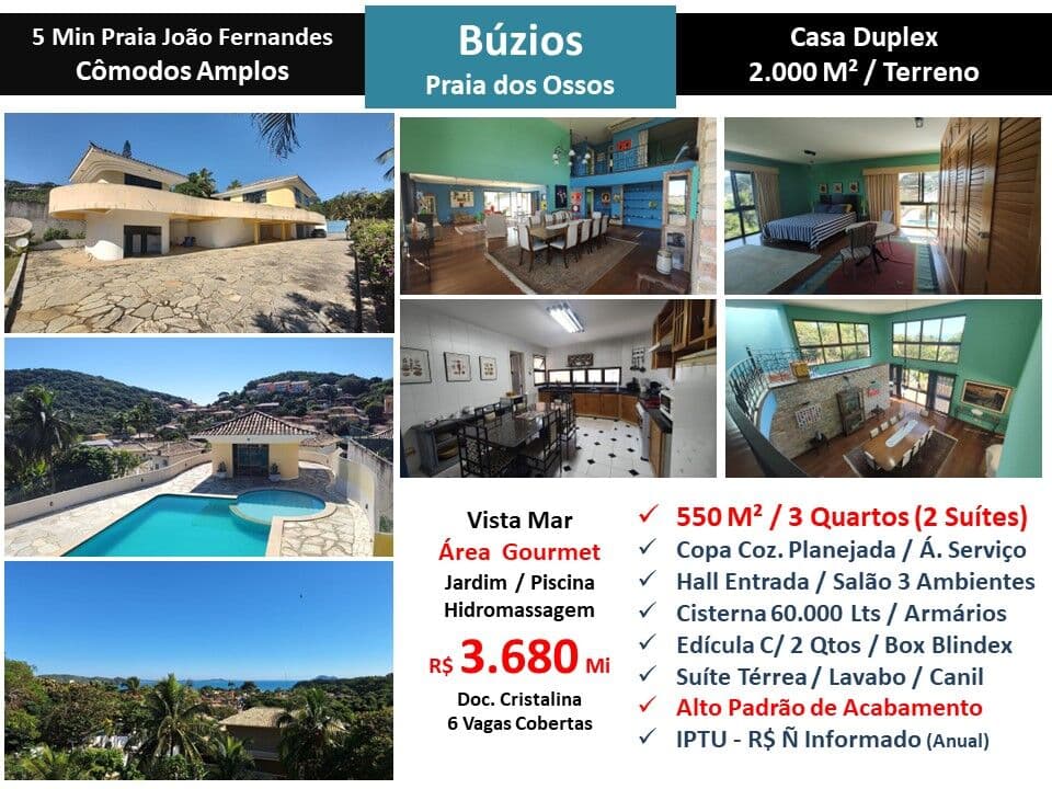 Casa Búzios Praia dos Ossos 550M²