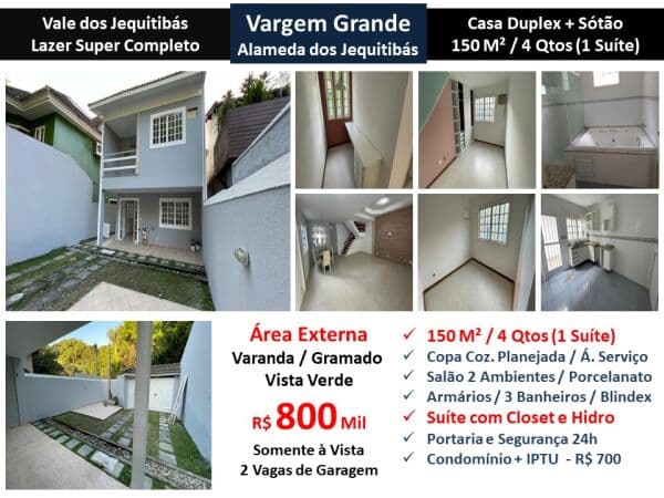 Casa Vargem Grande Vale dos Jequitibás 150M²