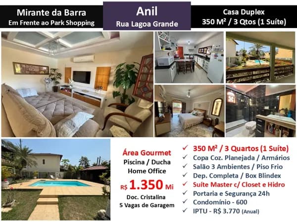 Casa JPA Anil Mirante da Barra 350M²