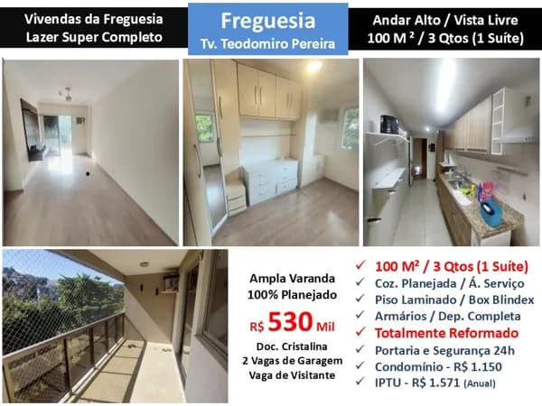Apto JPA Freguesia Vivendas da Araguaia 100M² 3
