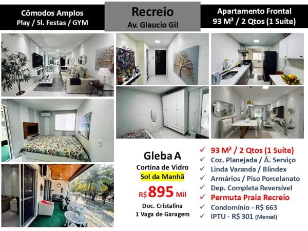 Apto Recreio Gleba A Glaucio Gil 93M²