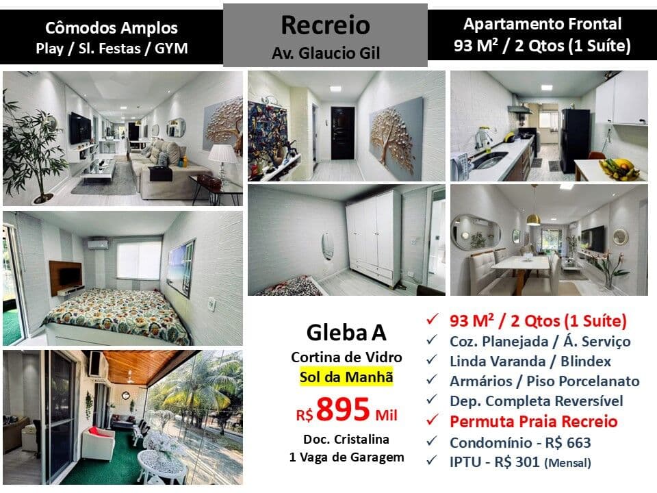 Apto Recreio Gleba A Glaucio Gil 93M²