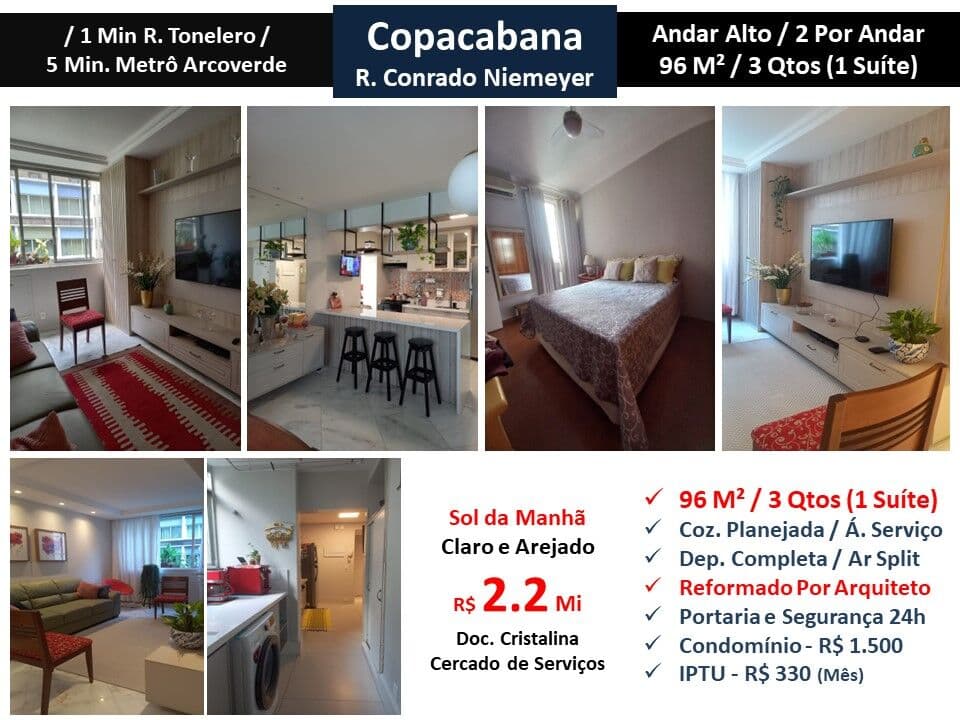 Apto Copacabana Conrado Niemeyer 96M²