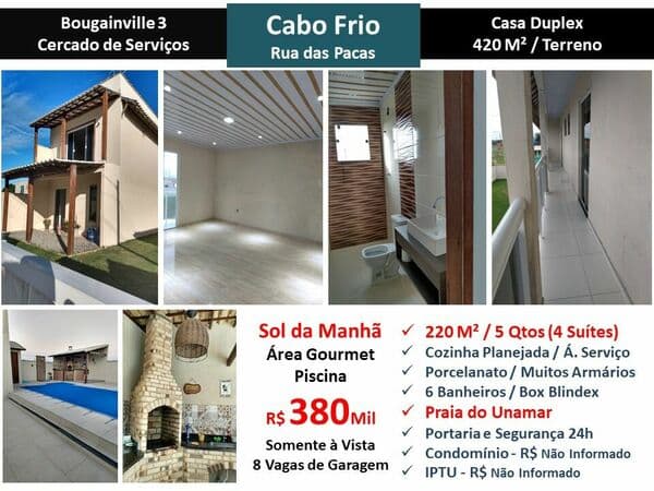 Casa Cabo Frio Bougainville 3 220M²