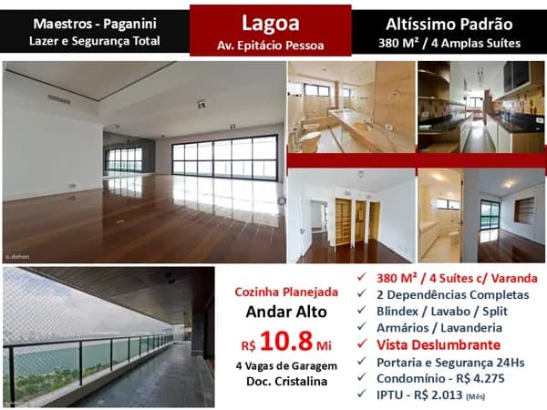 Apto Lagoa Maestros Paganini 380M²