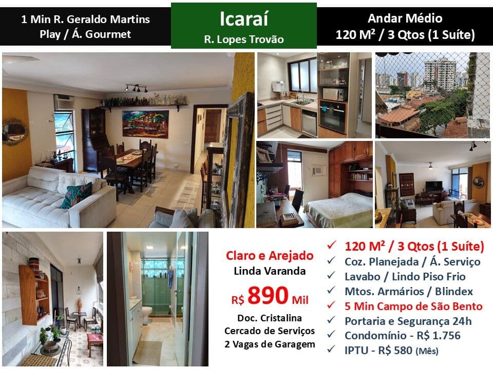 Apto Niteroi Icarai Lopes Trovão 120M²