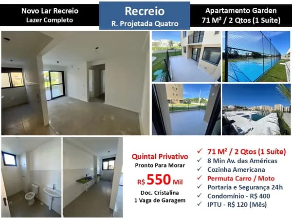 Apto Recreio Novo Lar Recreio 71M²