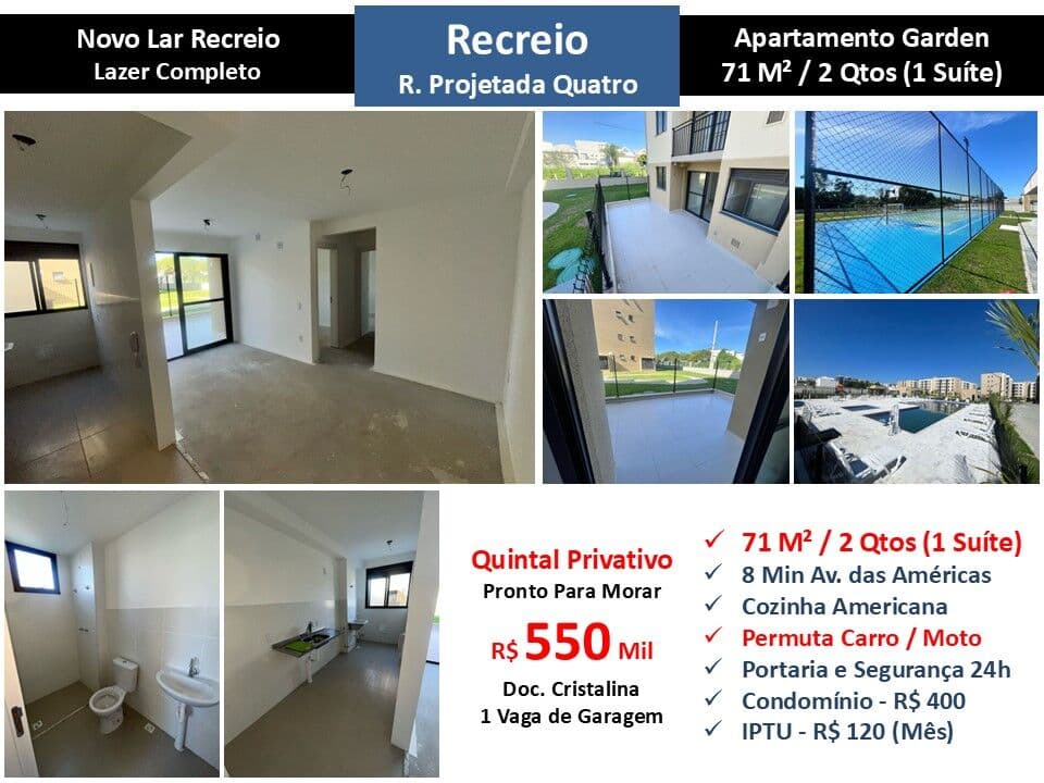 Apto Recreio Novo Lar Recreio 71M²