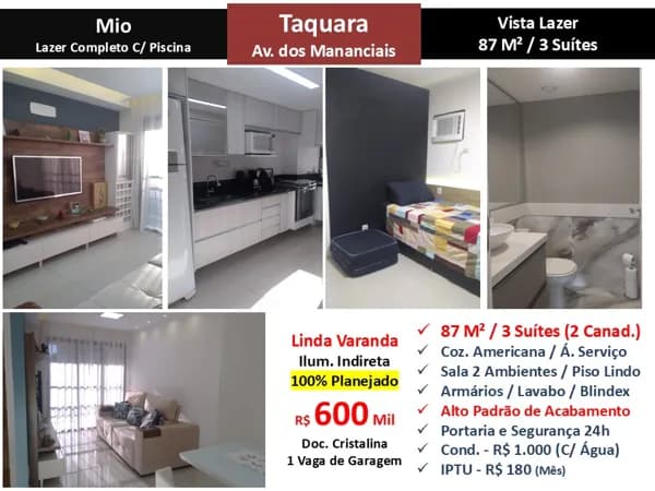 Apto JPA Taquara Mio 87M²