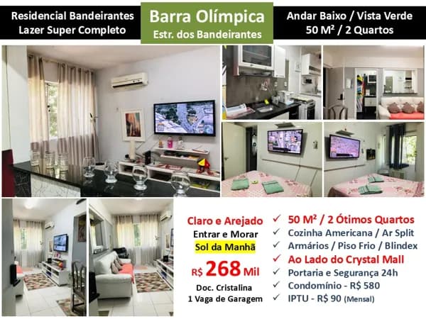 Apto Barra Olímpica Residencial Bandeirantes 50M²