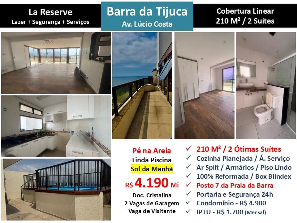 Cob Barra da Tijuca Praia La Reserve 210M²
