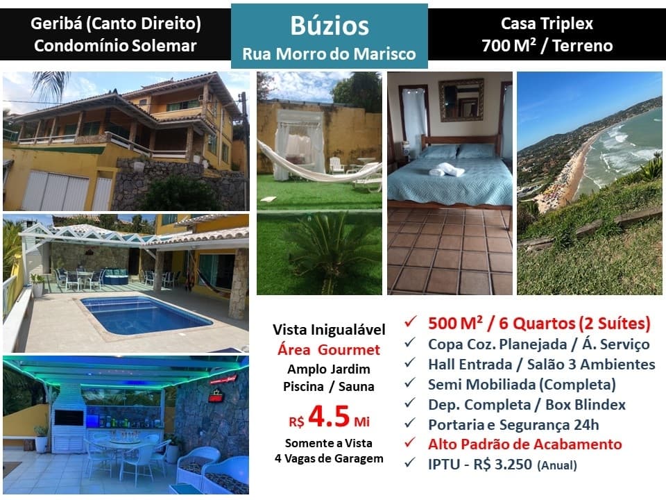 Casa Buzios Geriba Solemar 500M²