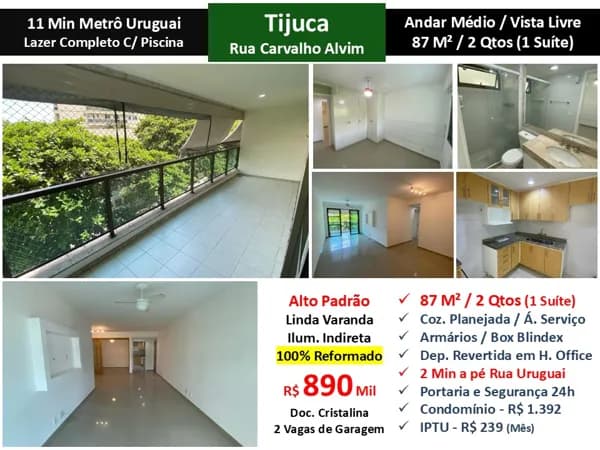 Apto Tijuca Carvalho Alvim 87M²