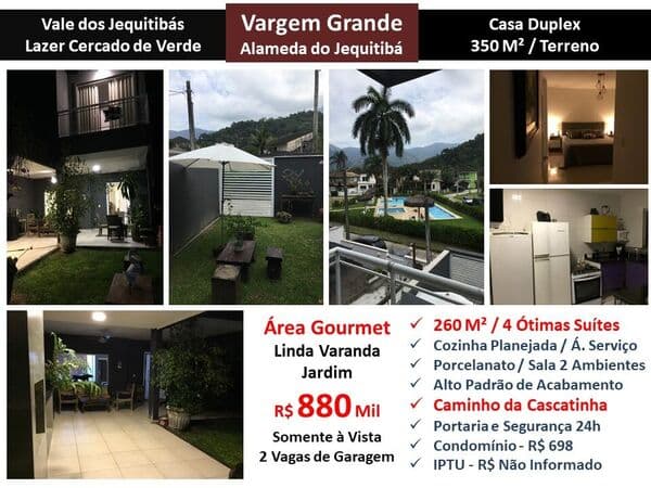 Casa Vargem Grande Vale dos Jequitibás 260M²