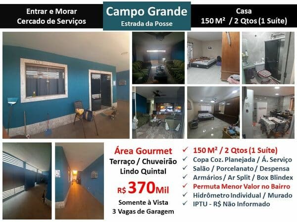 Casa Campo Grande Estrada da Posse 150M²
