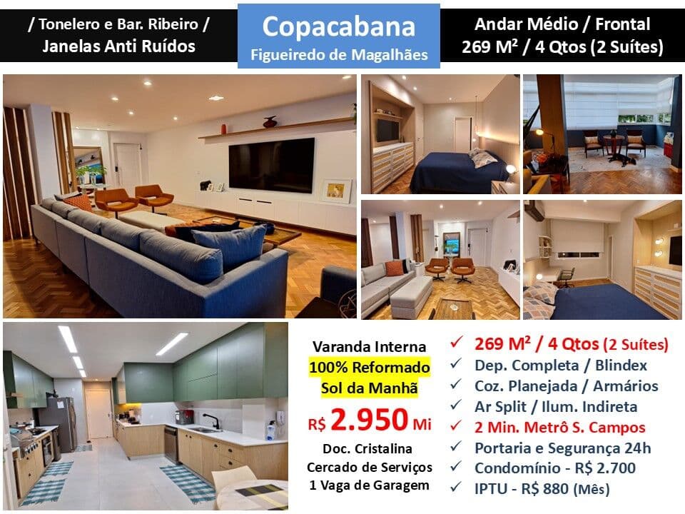 Apto Copacabana Fig. Magalhães 269M²
