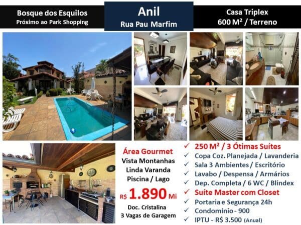 Casa JPA Anil Bosque dos Esquilos 250M²