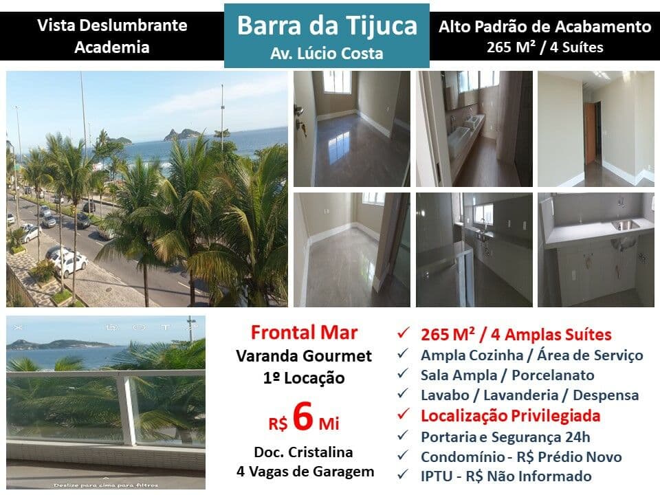 Apto Barra da Tijuca Praia JO 265M²