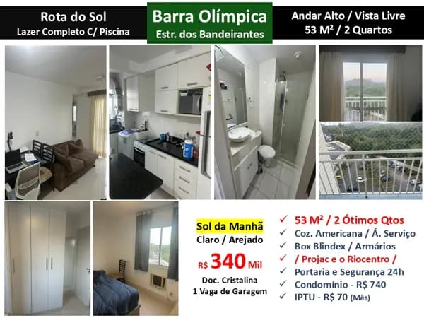 Apto Barra Olímpica Rota do Sol 53M²