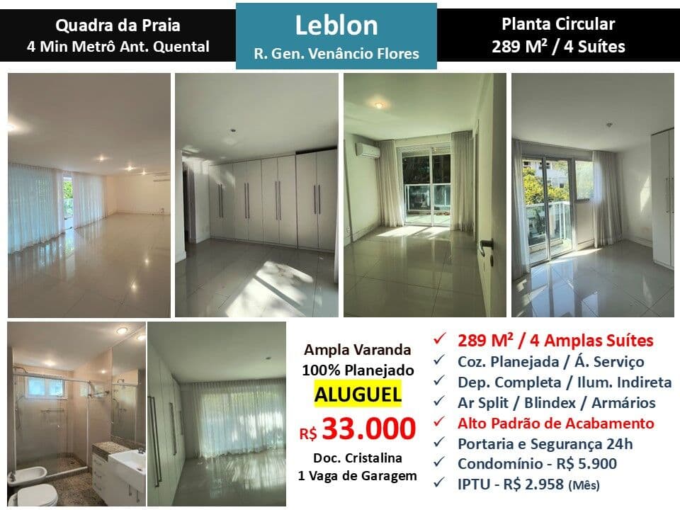 Apto Leblon Gen. Venâncio Flôres 289M² 2