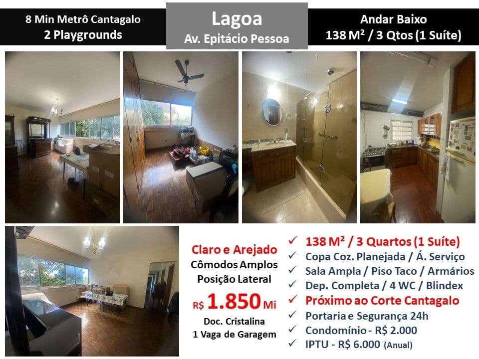 Apto Lagoa Epitácio Pessoa 138M²